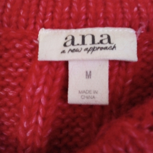 A.N.A red crew neck sweater women's size medium - Picture 3 of 6